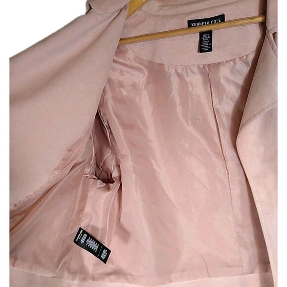 KENNETH COLE Women's Moto Jacket Faux Suede Machine Washable Pale Pink Sz 1X EUC - Picture 4 of 10